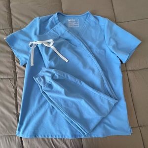 Figs Scrubs Capri Blue Set